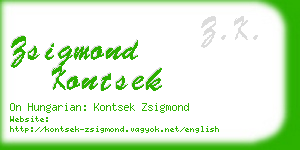 zsigmond kontsek business card